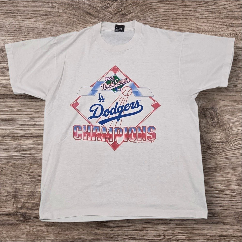 Vintage 1988 LA Dodgers World Series Screen Stars Mens XL T-Shirt White